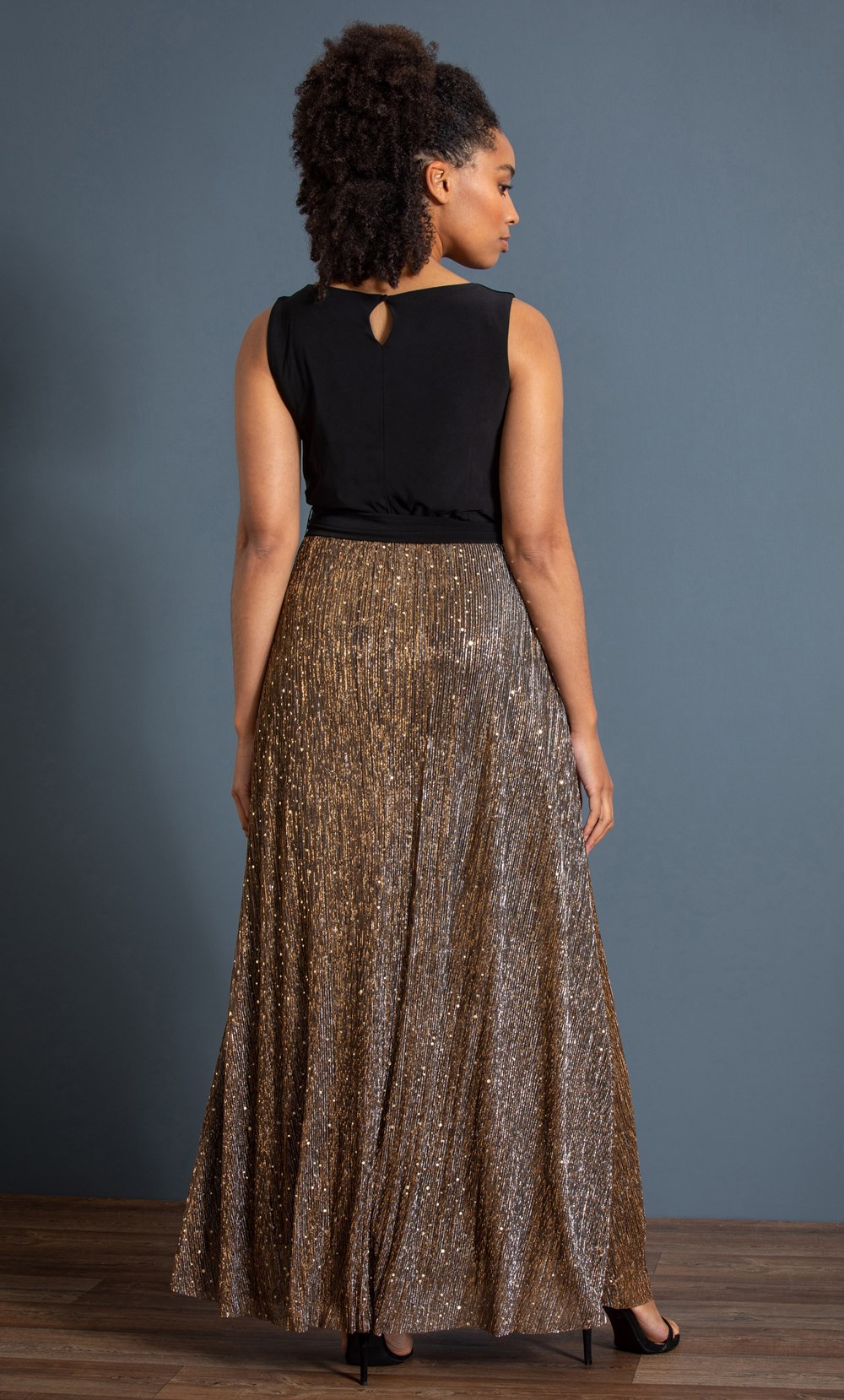 Sleeveless Shimmer Maxi Dress