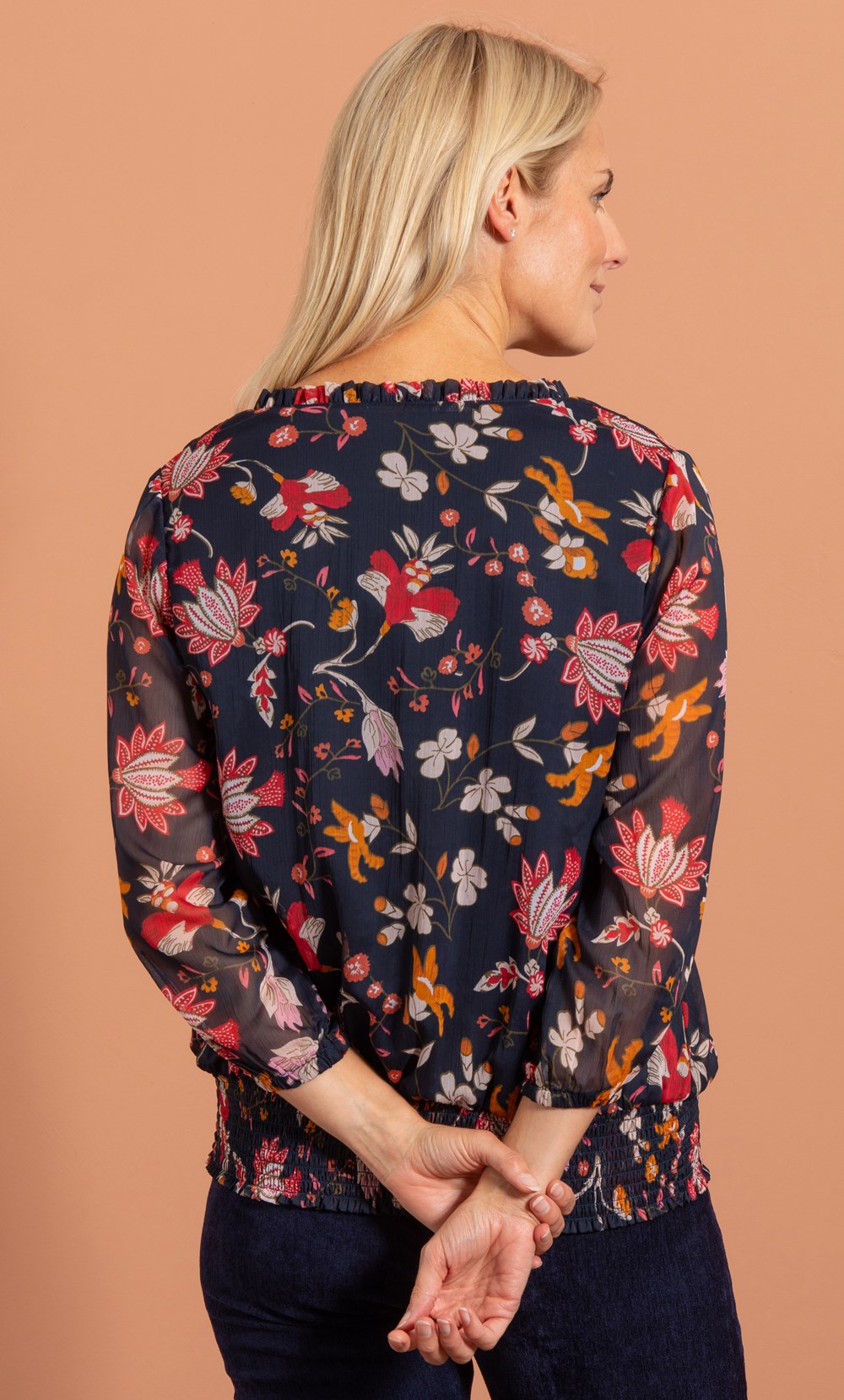 Floral Print Chiffon Top