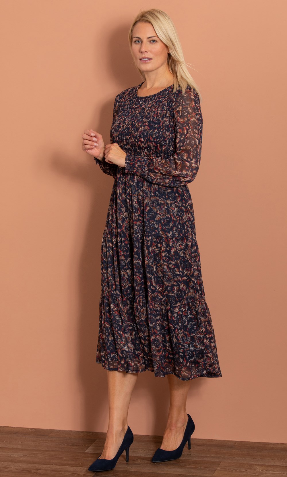 Printed Chiffon Midaxi Dress