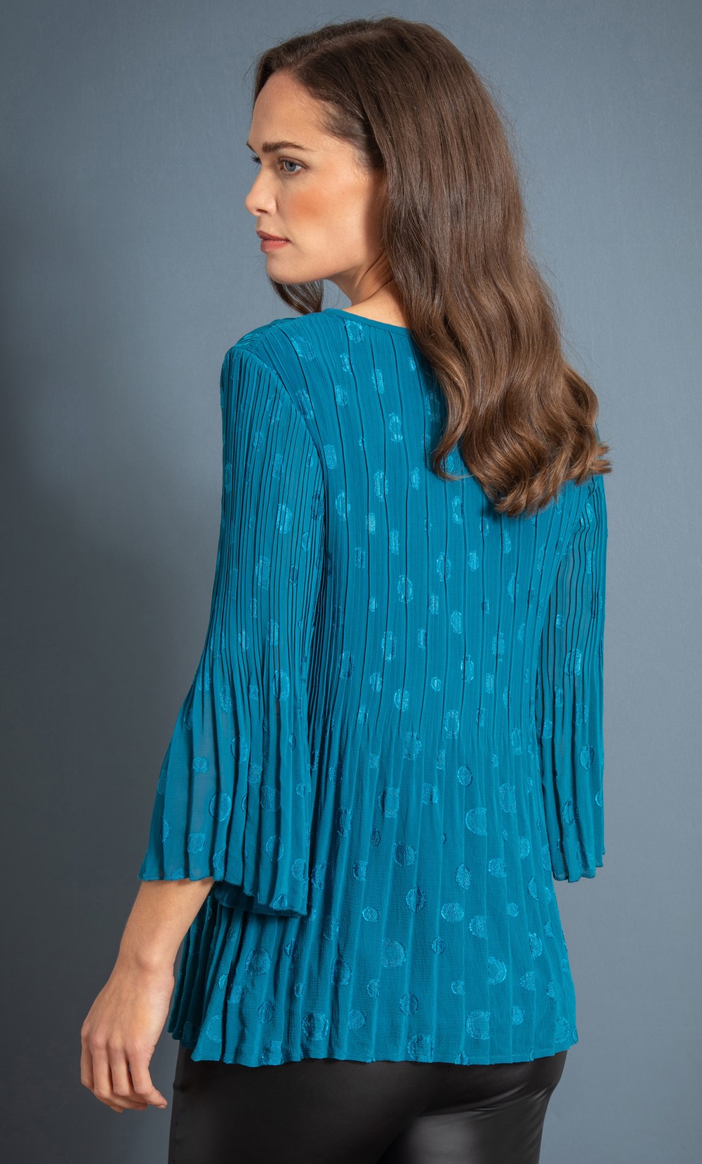 Jacquard Effect Pleated Georgette Top