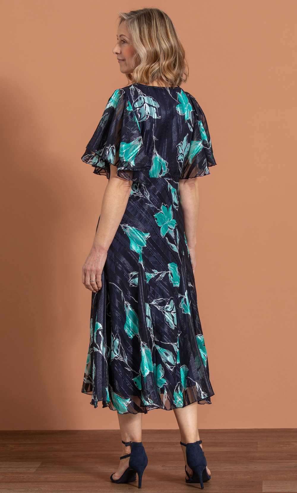 Anna Rose Bias Cut Floral Midi Dress