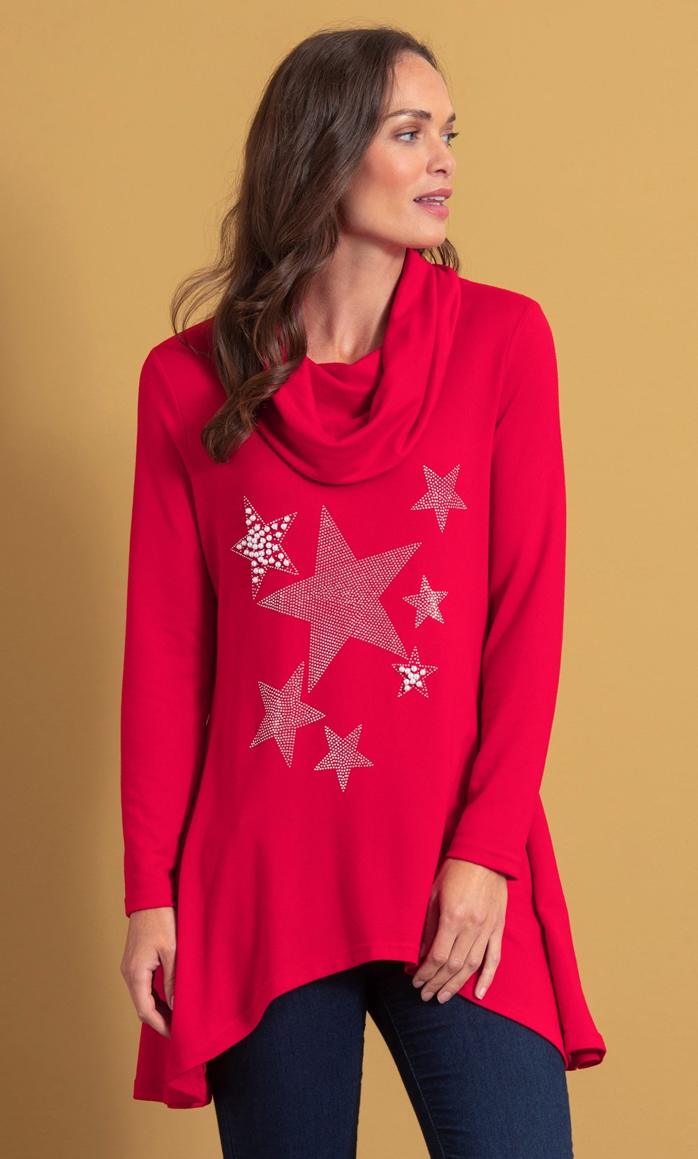 Embellished Star Knitted Tunic Top