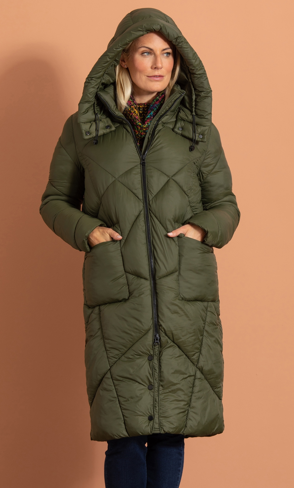 Patch Pocket Long Padded Coat