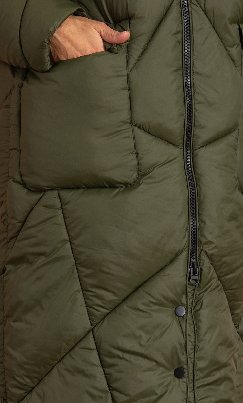 Patch Pocket Long Padded Coat