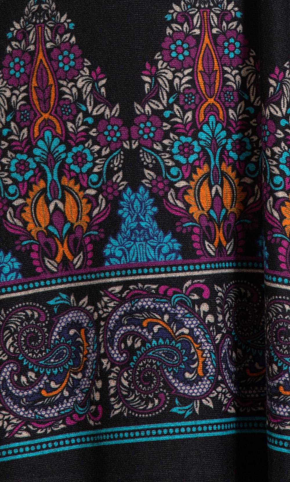 Paisley Border Print Knit Tunic