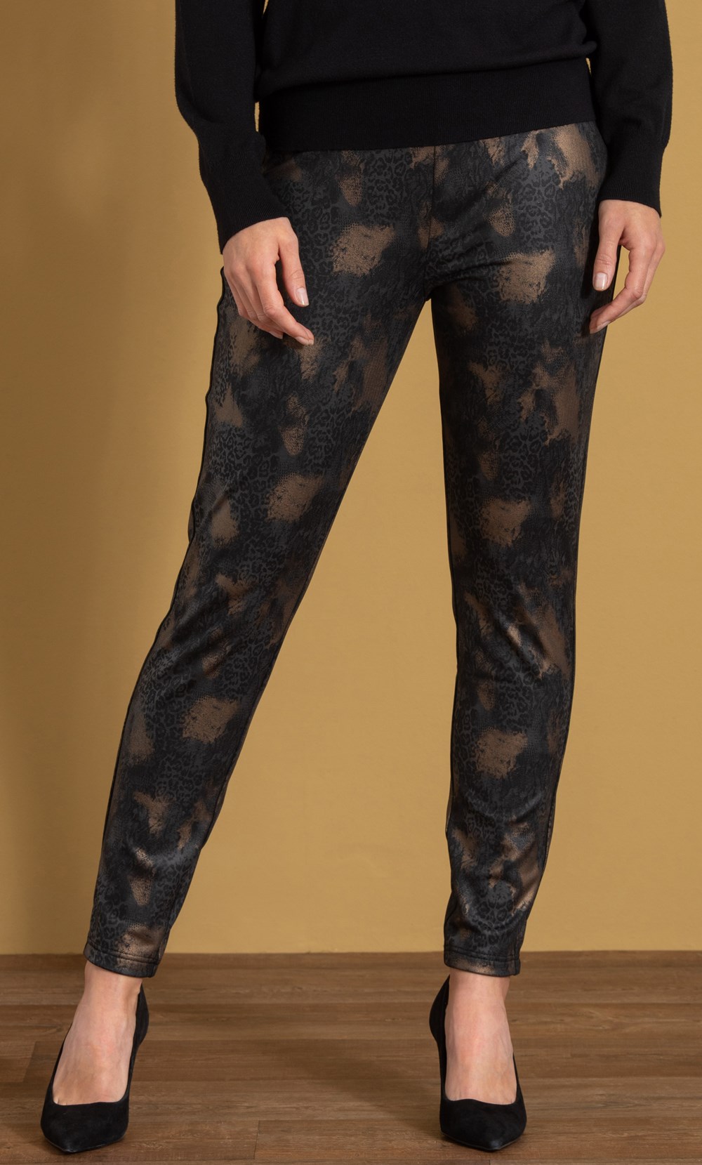 Animal Print Fleece Lined Trousers