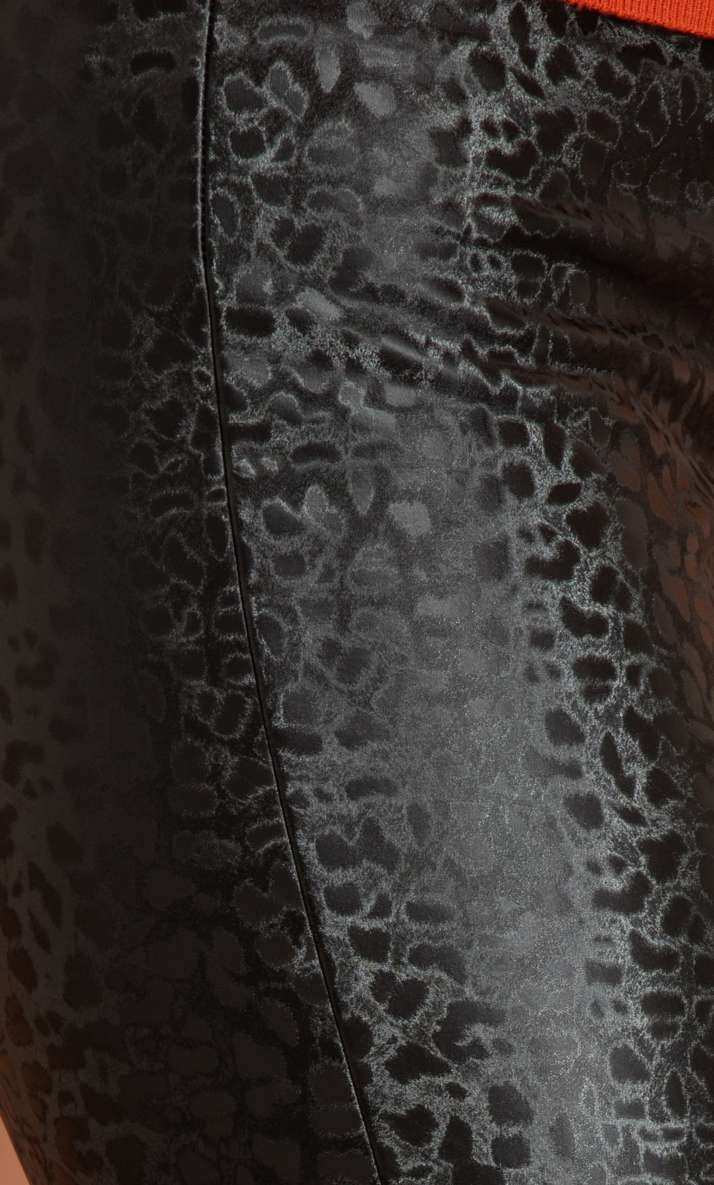 Animal Print Fleece Lined Faux Leather Trousers