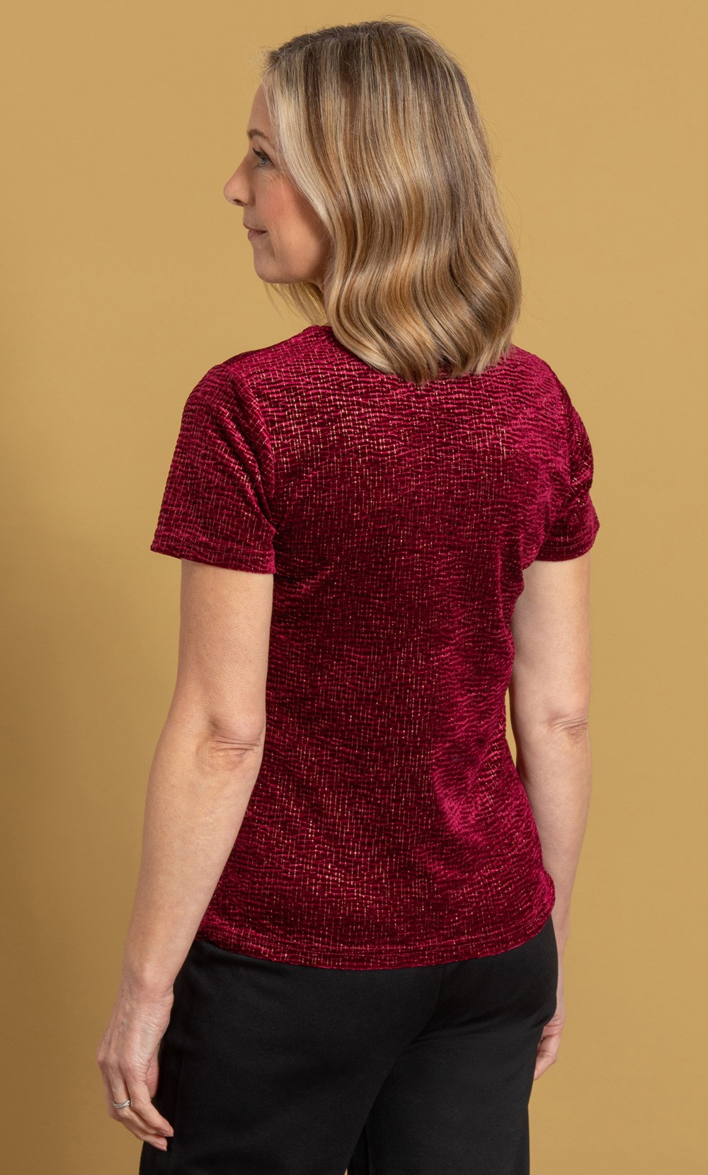 Anna Rose Shimmer Velour Top