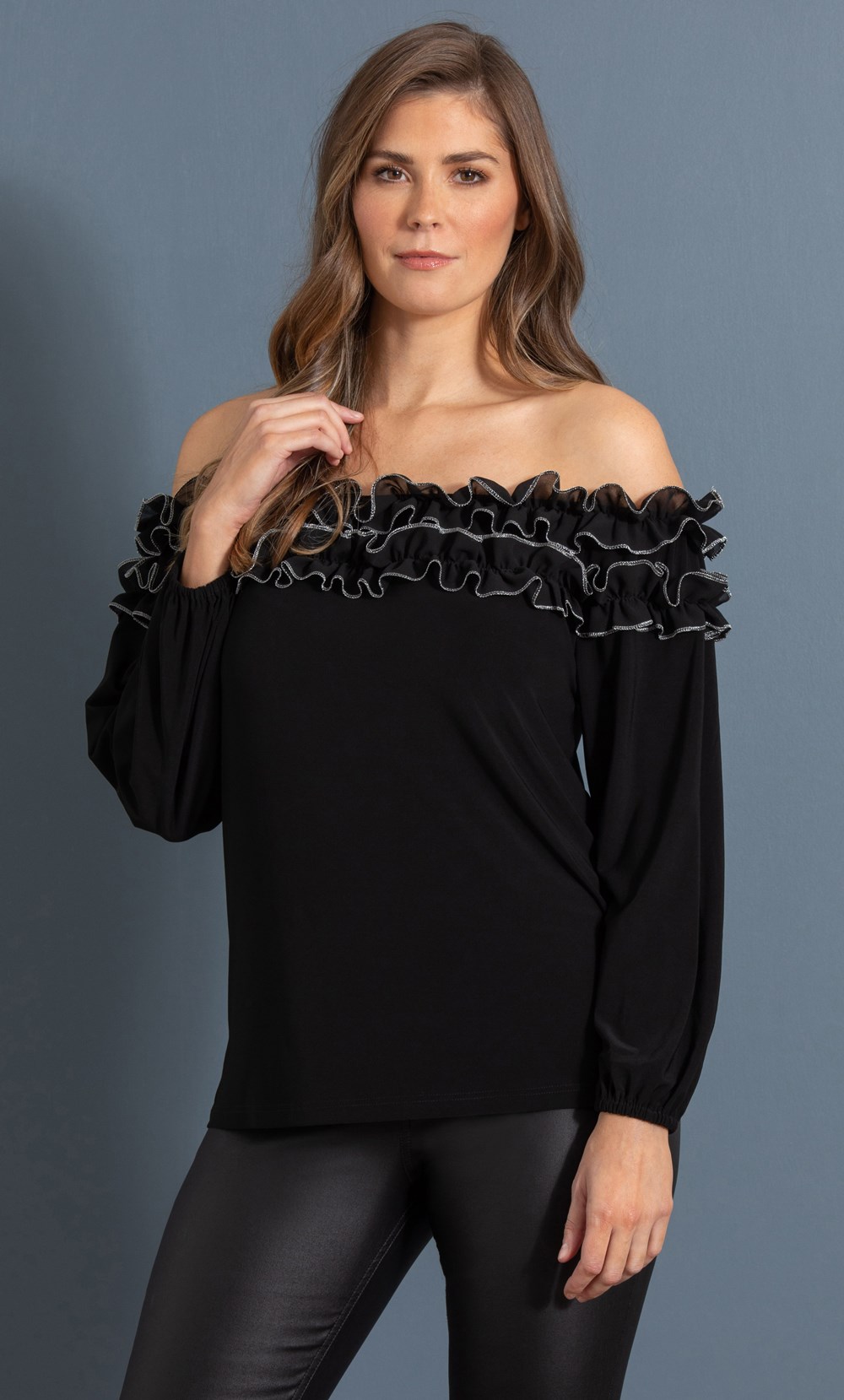 Ruffle Bardot Top