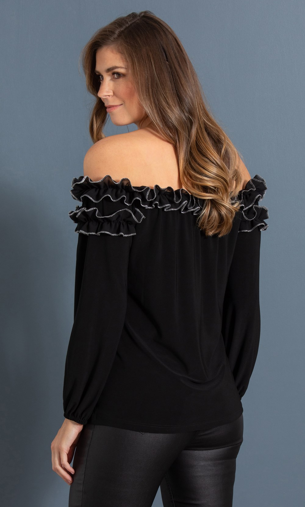 Ruffle Bardot Top