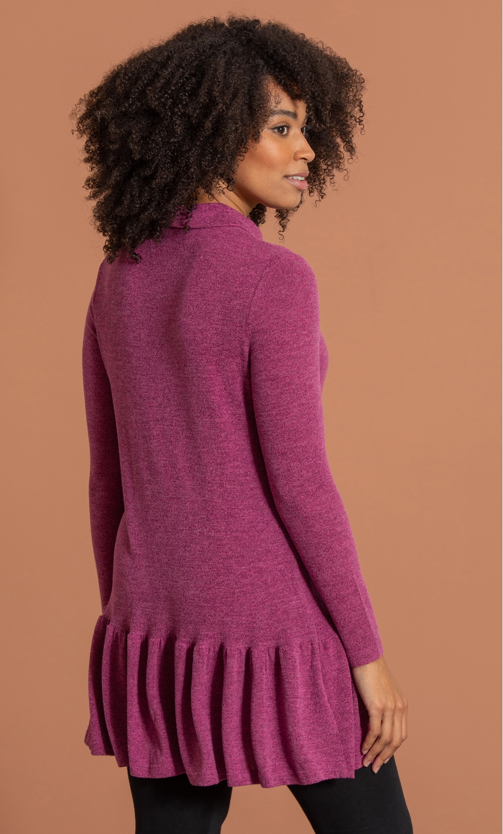 Knitted Frill Hem Tunic Top