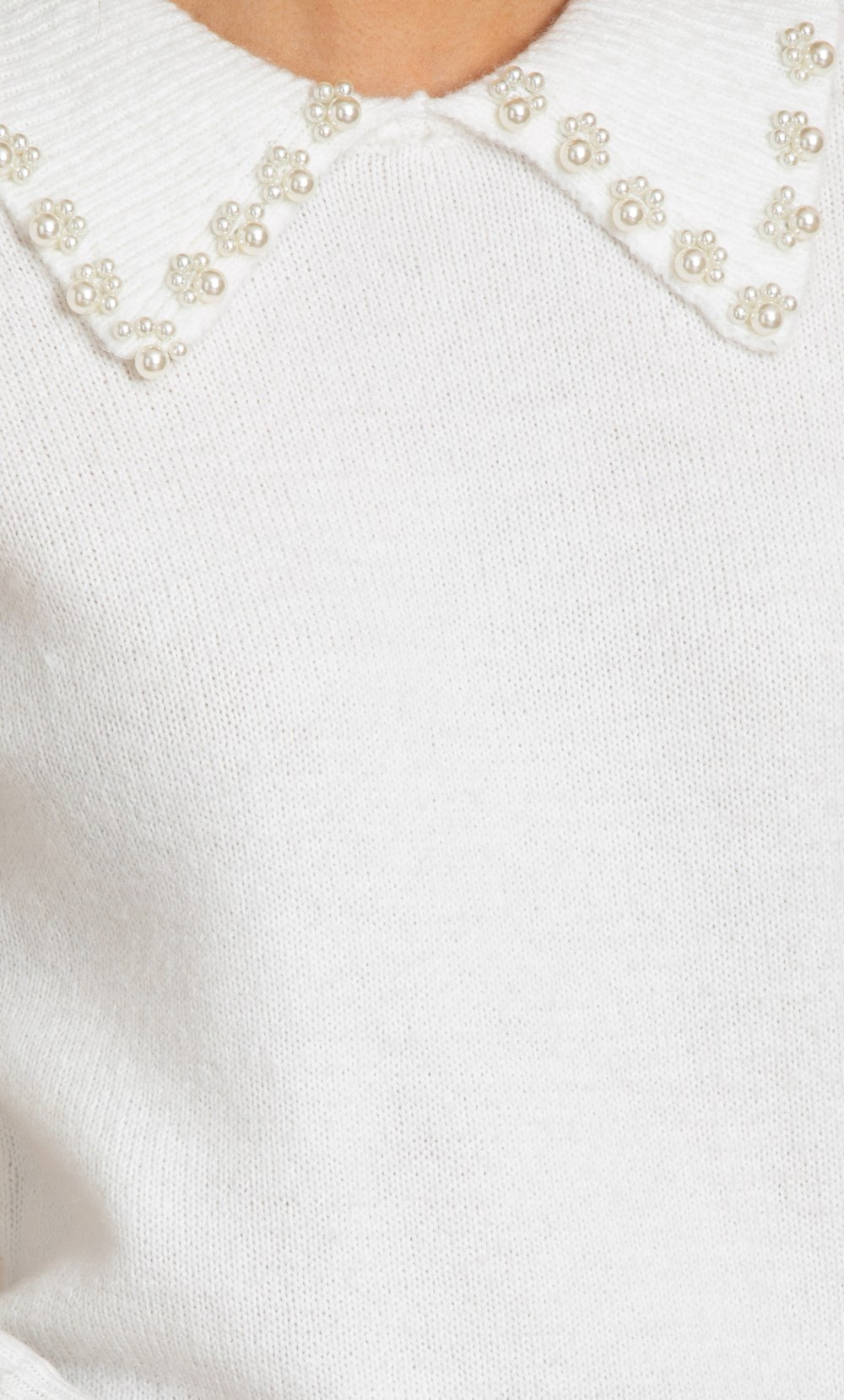 Embellished Collar Knit Top