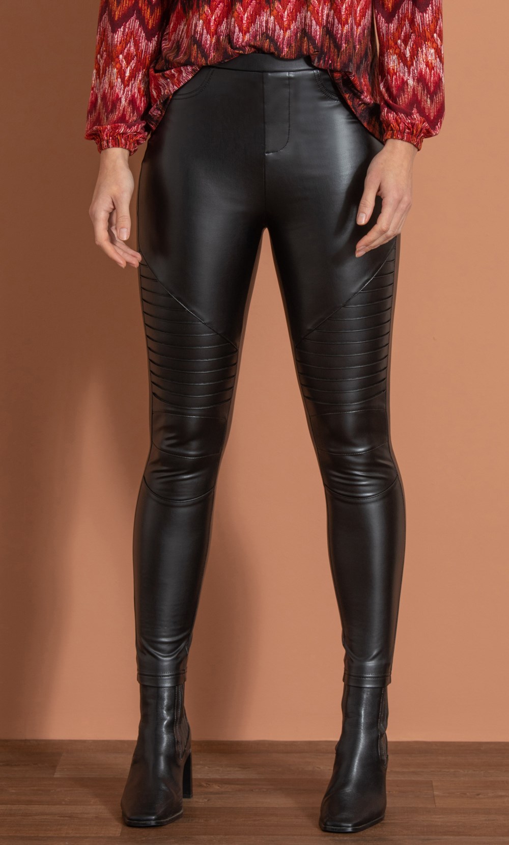 Faux Leather Biker Jeggings