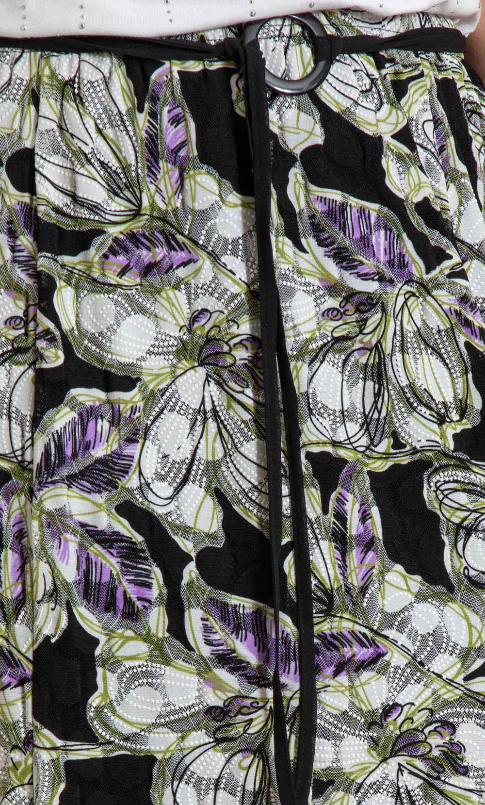 Anna Rose Textured Floral Mesh Midi Skirt