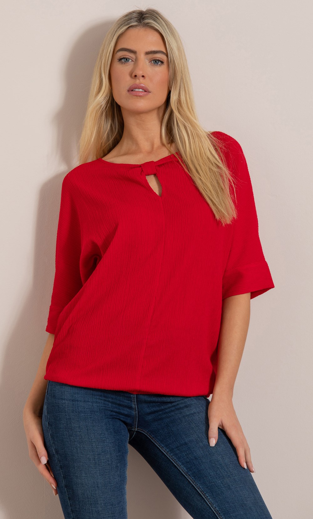 Brands - Klass Textured Short Sleeve Top Red Women’s