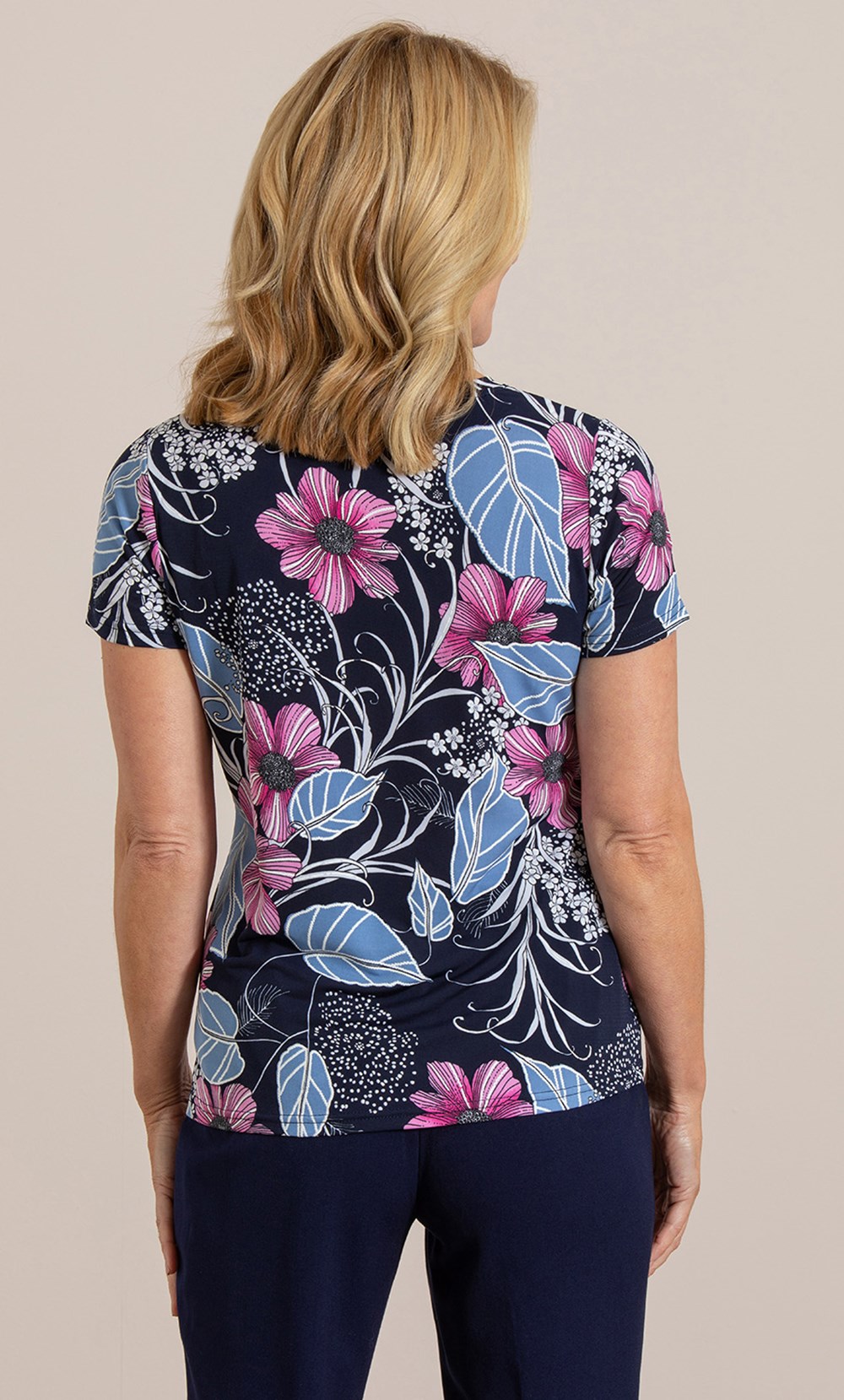 Anna Rose Bold Floral Textured Top