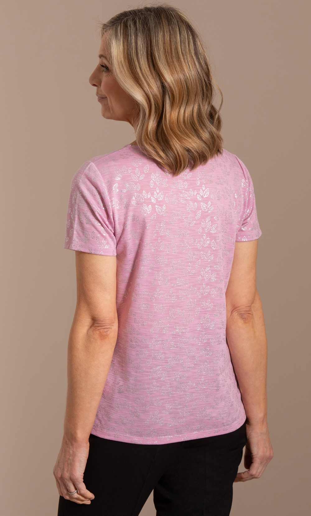 Anna Rose Shimmer Print Jersey Top