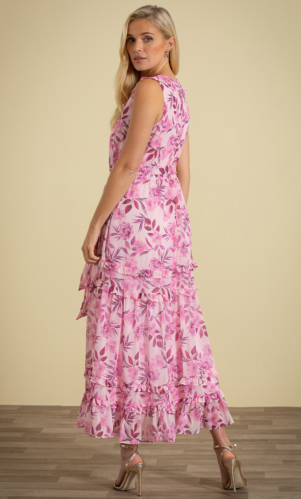 Floral Chiffon Tiered Maxi Dress