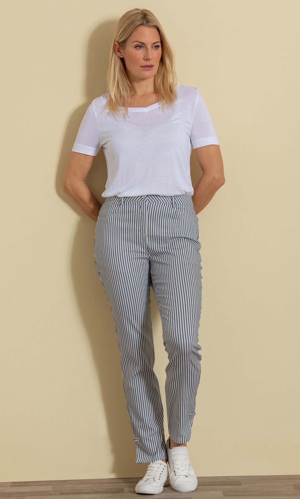 Brands - Klass Full Length Striped Trousers Navy/White Women’s