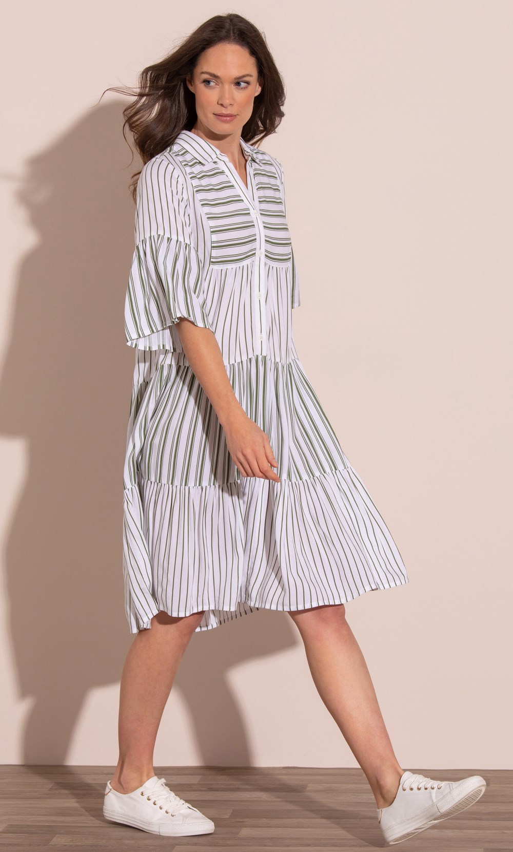 Stripe Panelled Tunic Dress