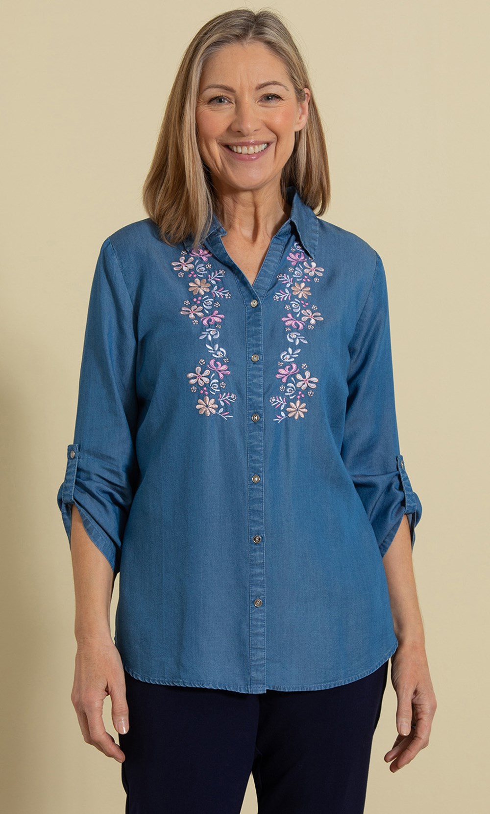 Anna Rose Embroidered Blouse Blue Women’s