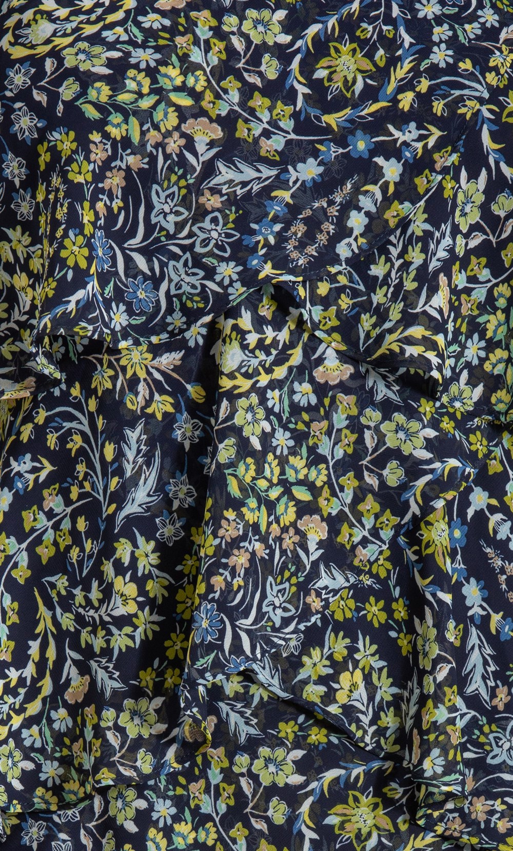 Floral Printed Layered Chiffon Dress in Multi | Klass