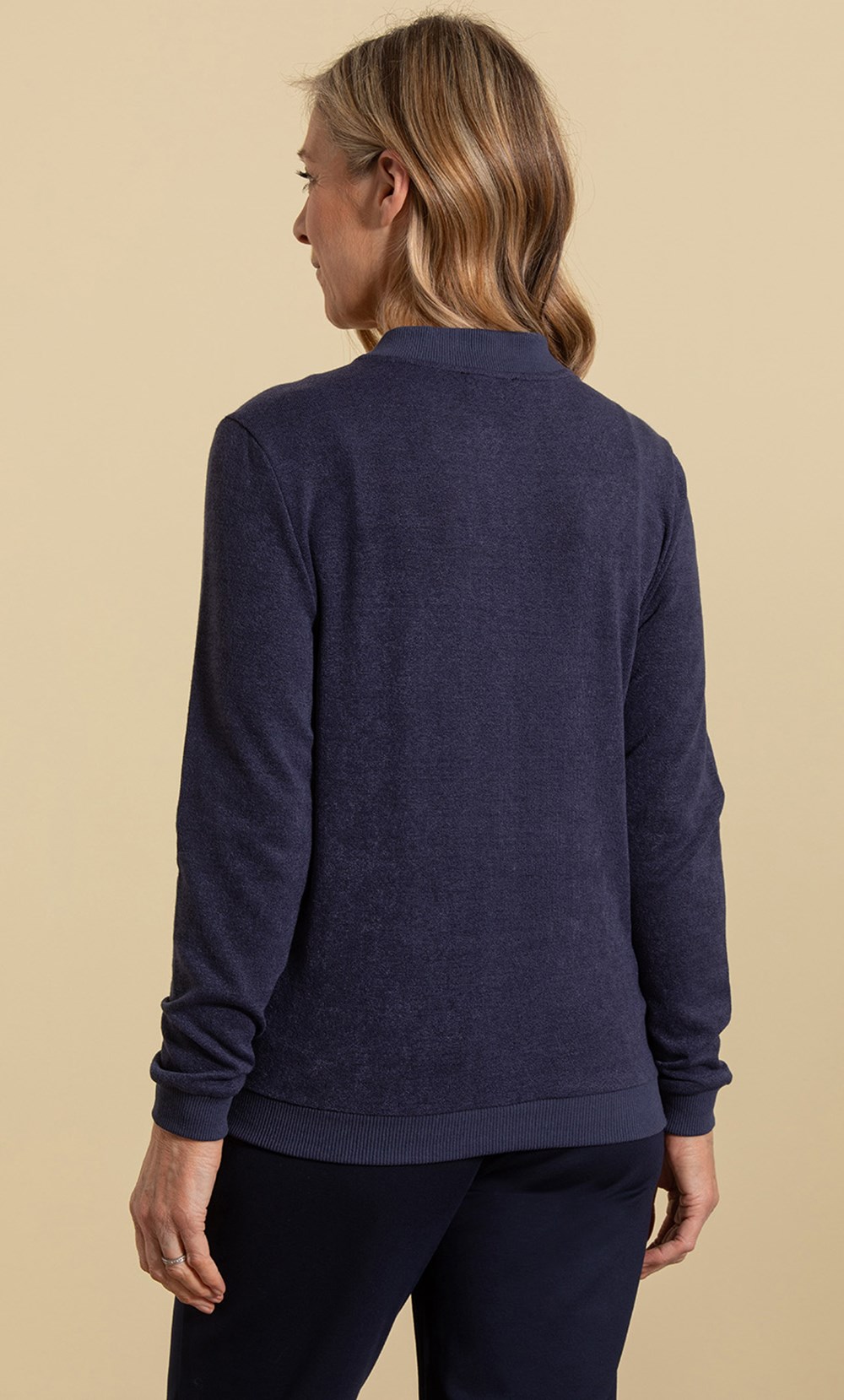 Anna Rose Broderie Anglaise And Knit Jacket in Blue | Klass