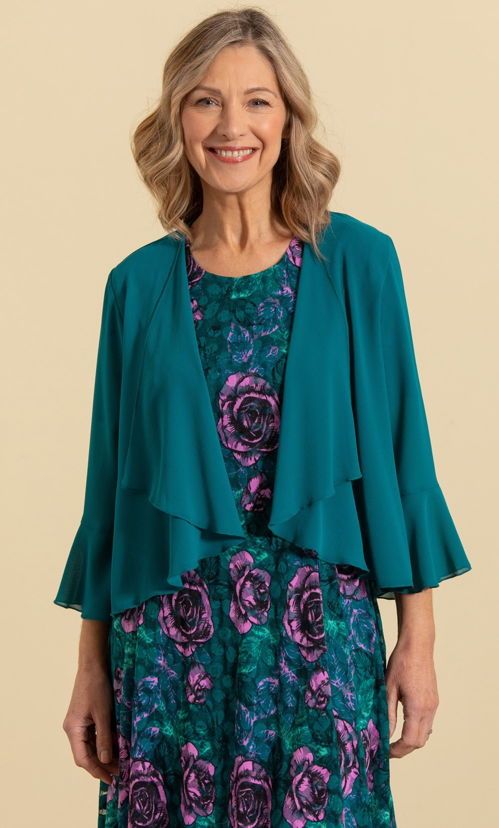 Anna Rose Bell Sleeve Chiffon Cover Up Lake/Green Women’s
