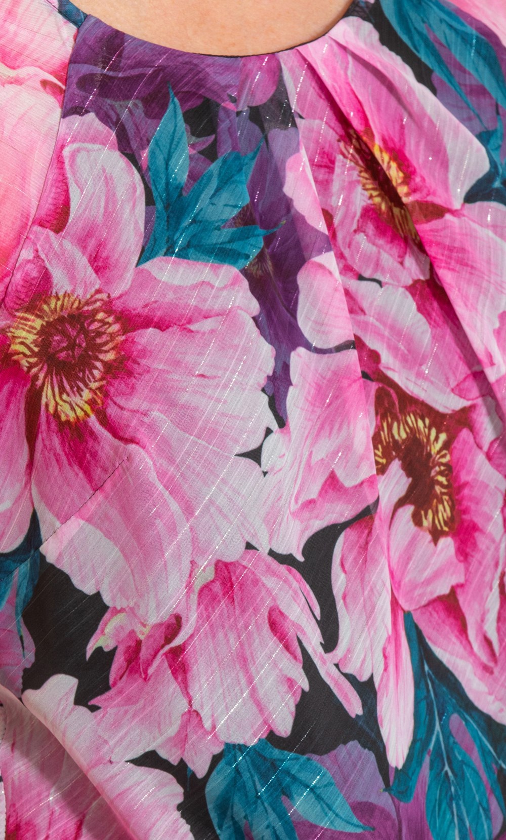 Anna Rose Bias Cut Floral Printed Chiffon Top in Pink | Klass