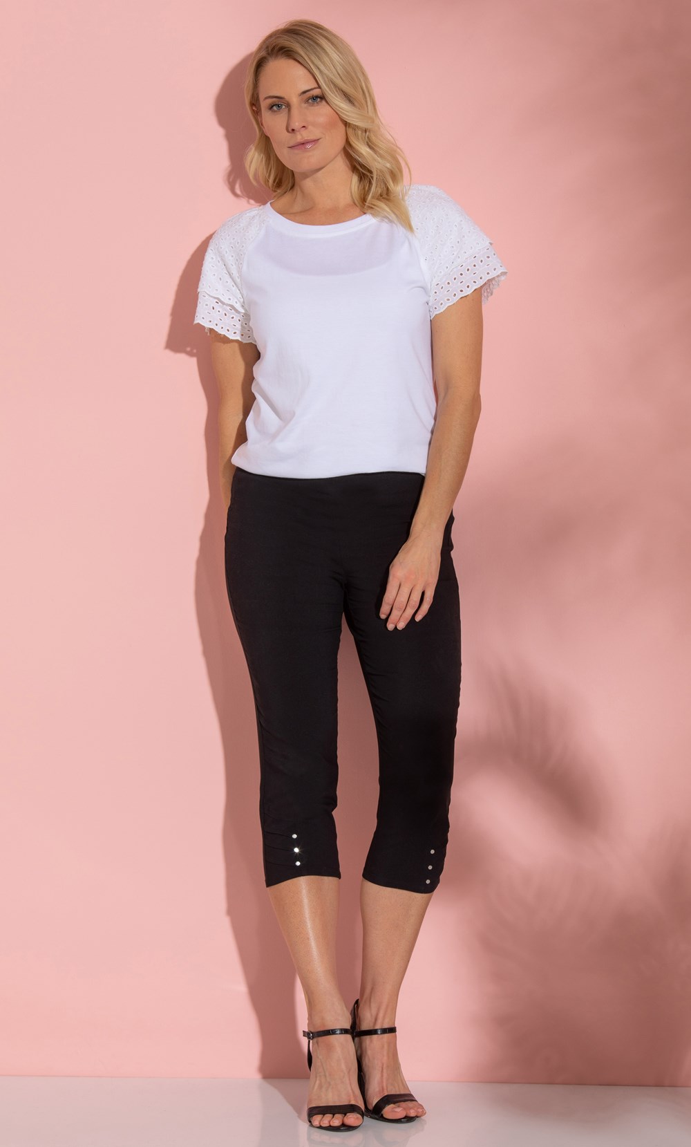 Girls Pale Pink Ribbed Belted Wide Leg Crop Trousers | New Look