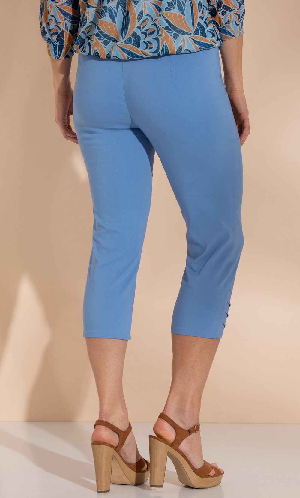 Super Stretch Cropped Trousers - Cobalt | Meadows and Byrne