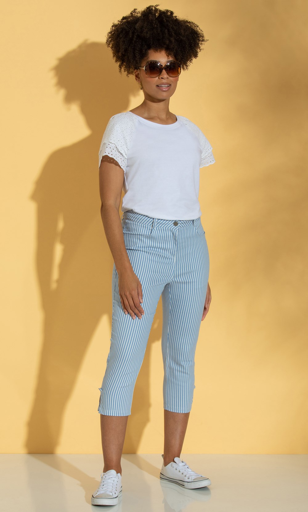 Stripe Cropped Trousers