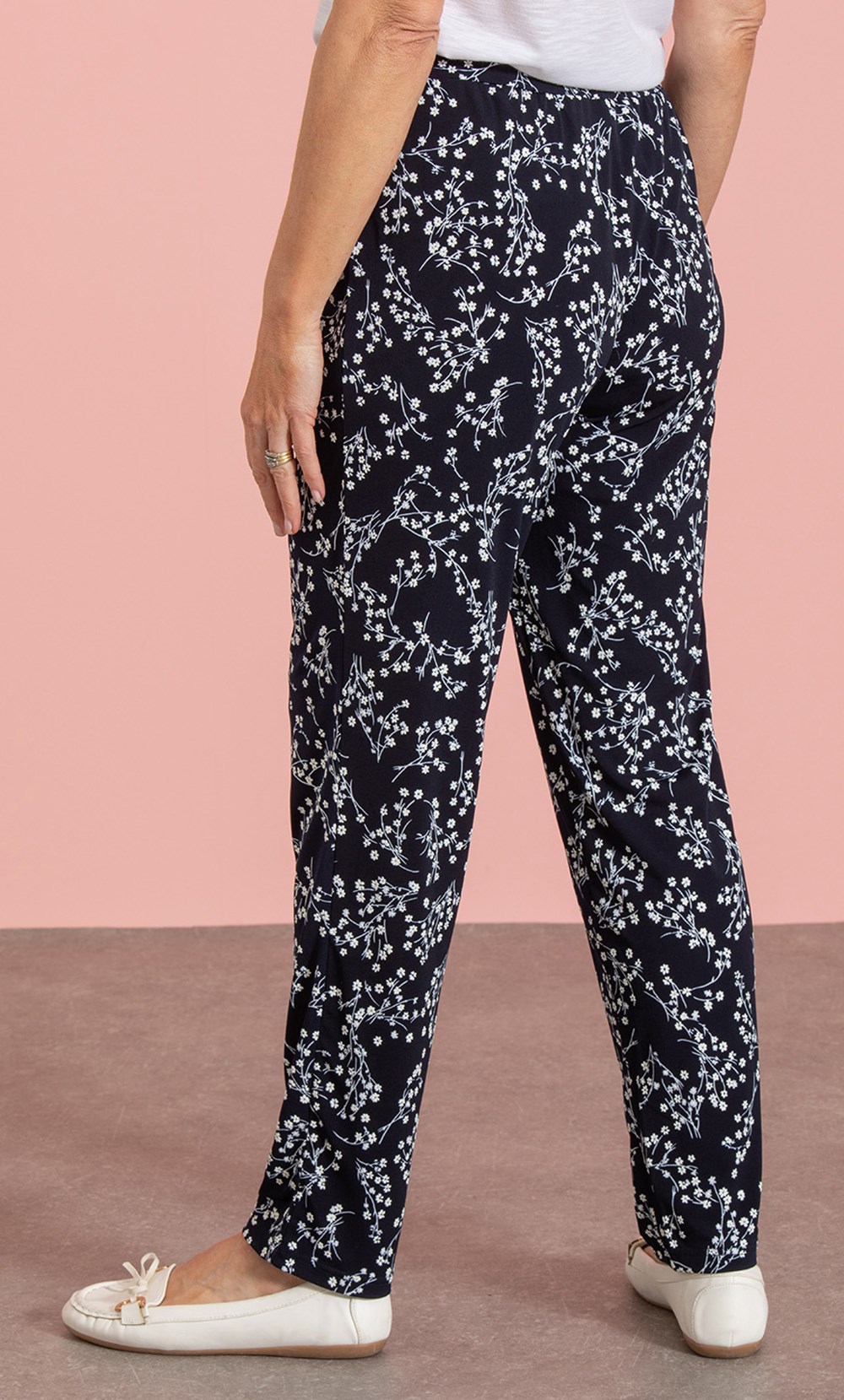 Anna Rose Textured Print Jersey Trousers
