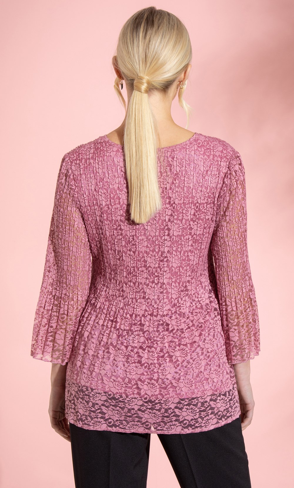 Floral Lace Pleated Top