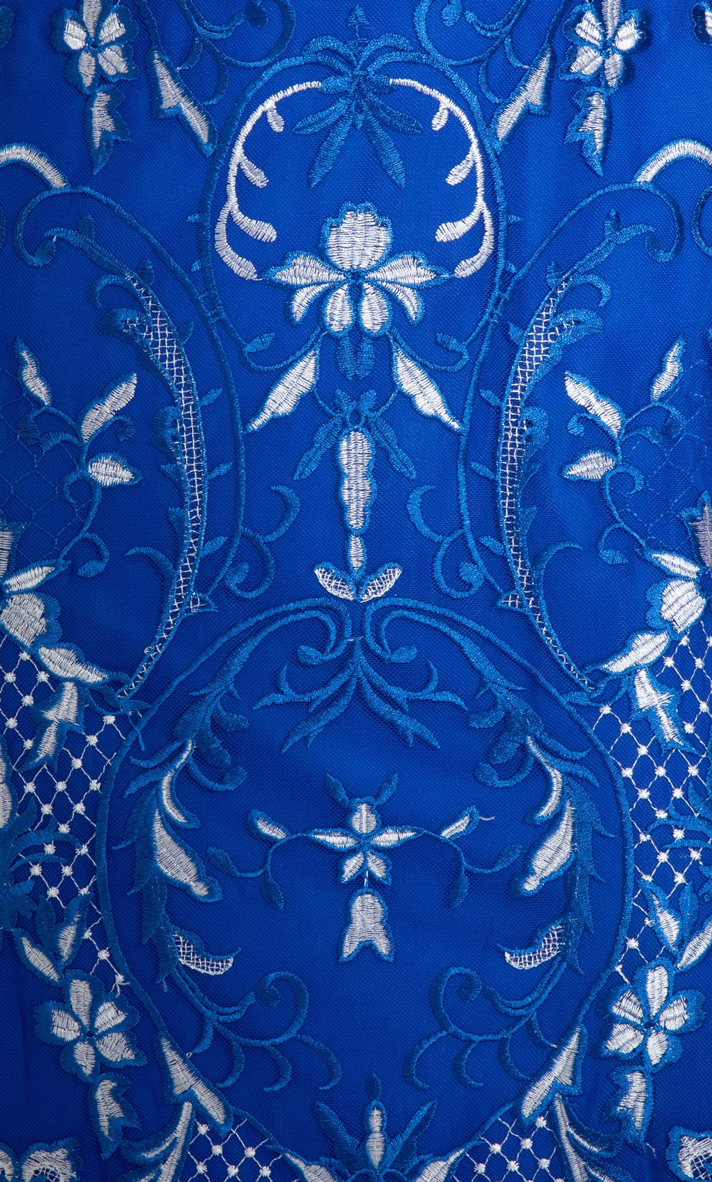 Embroidered Mesh Midi Dress