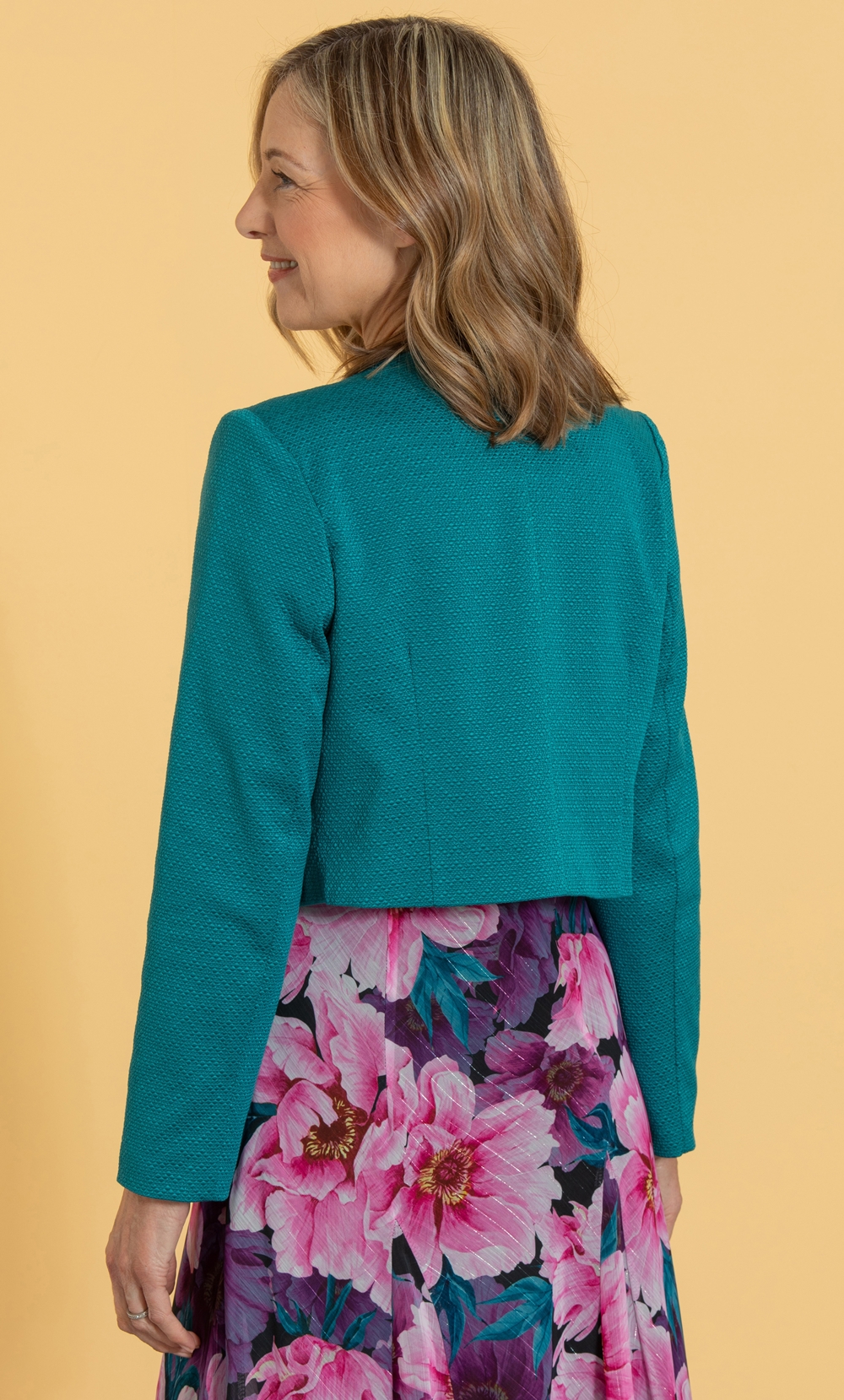 Anna Rose Textured Open Front Jacket
