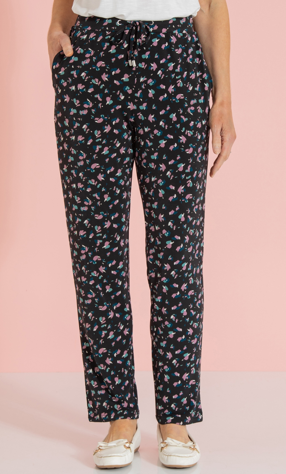 Anna Rose Petal Printed Jersey Trousers