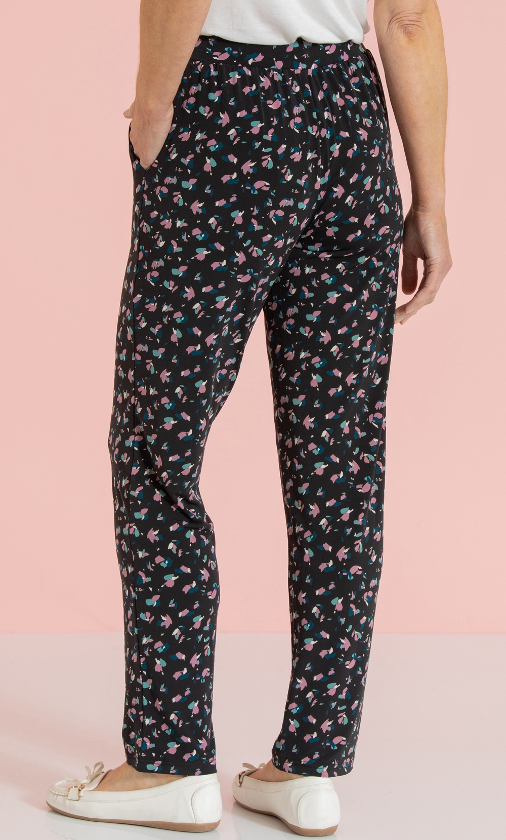 Anna Rose Petal Printed Jersey Trousers