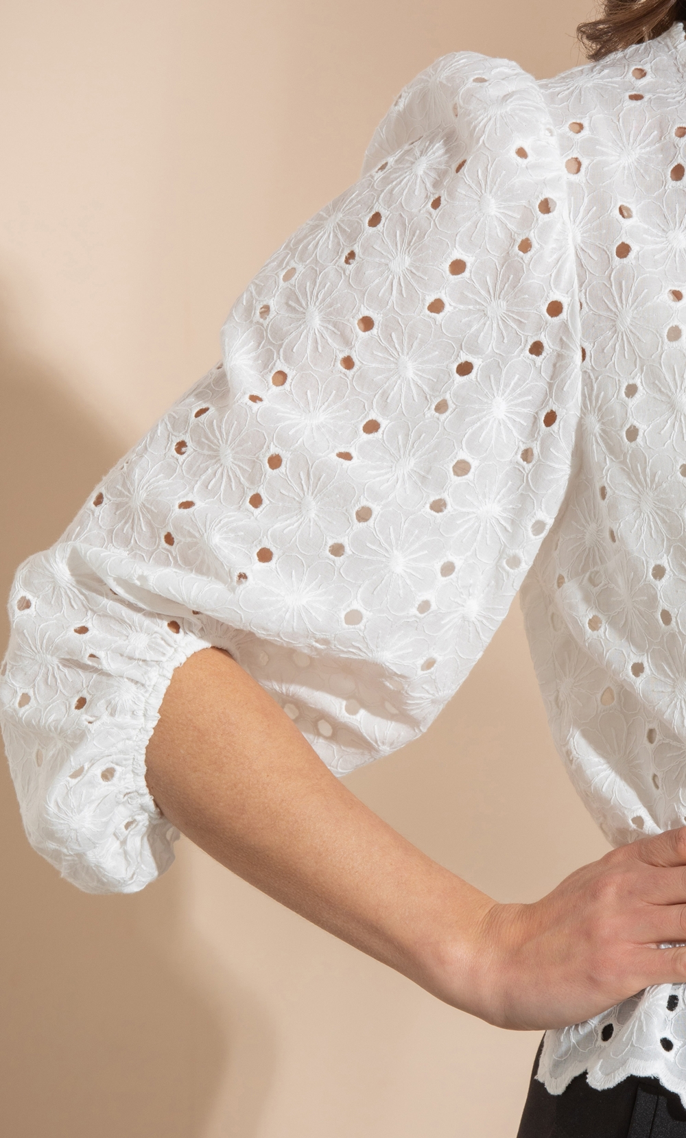 Broderie Anglaise Puff Sleeve Top