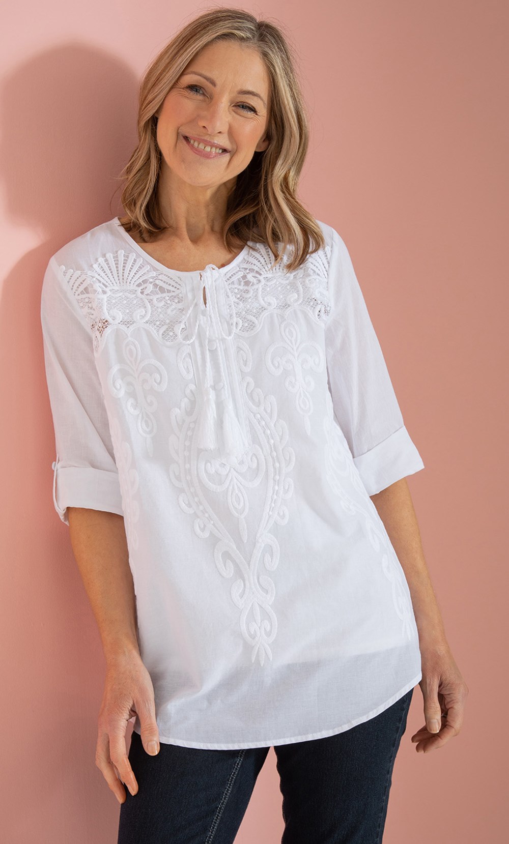 Anna Rose Embroidered Boho Cotton Top