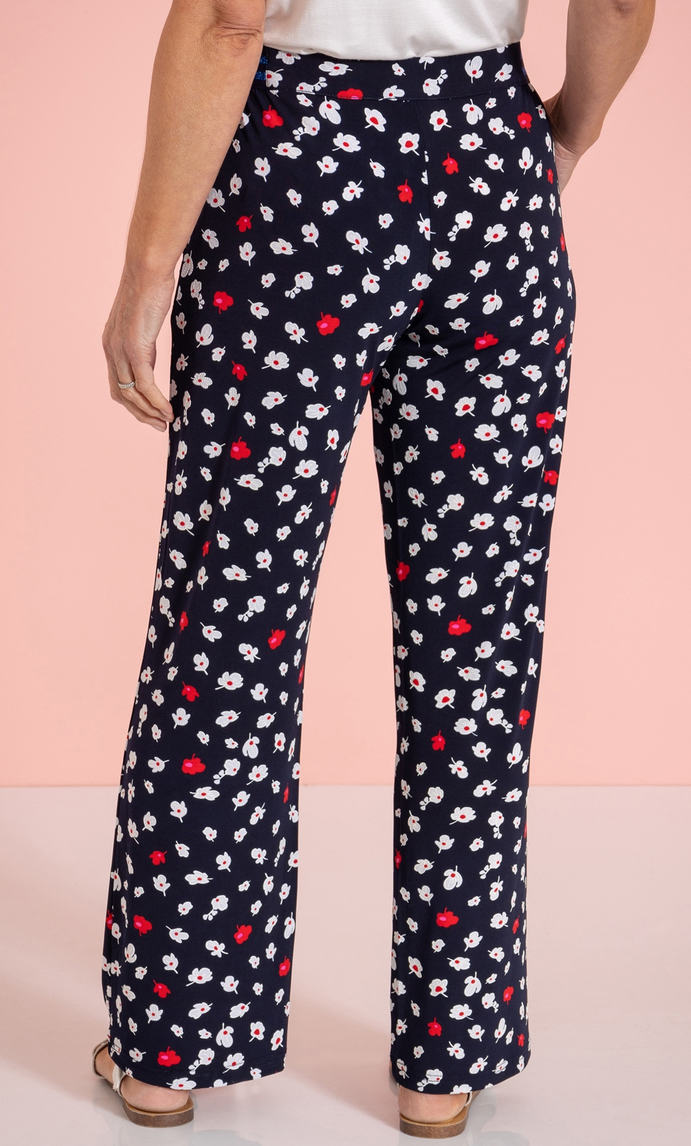 Anna Rose Textured Floral Printed Trousers