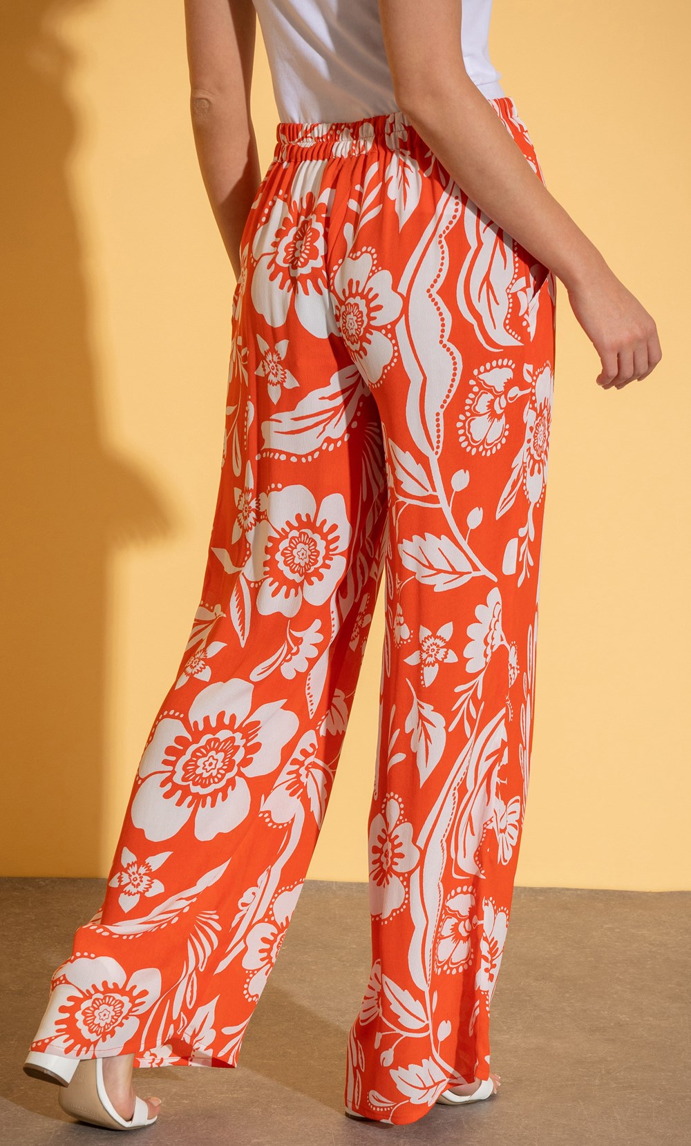 Curve Paisley Palazzo Trouser | Apricot Clothing