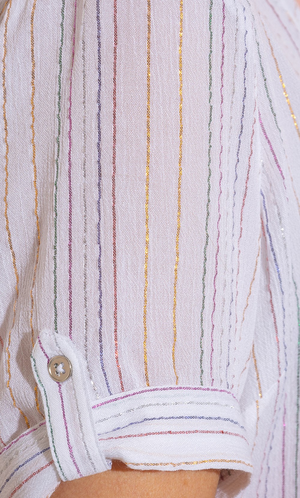 Anna Rose Shimmer Stripe Crinkle Blouse