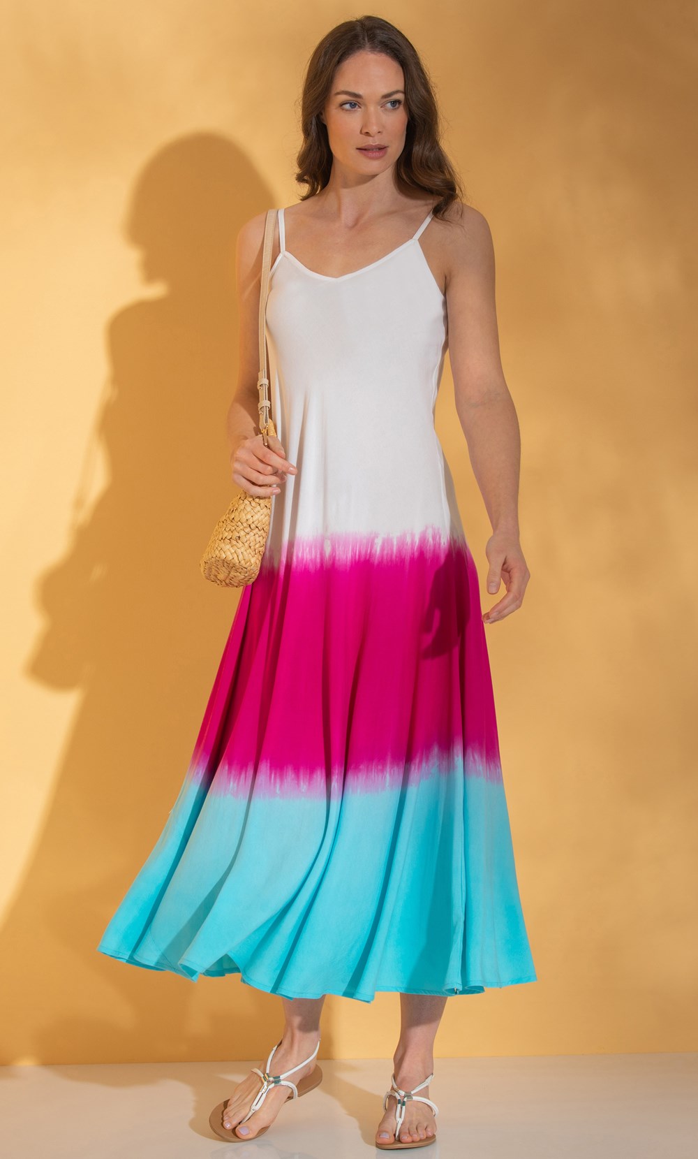 Strappy Dip Dye Maxi Dress