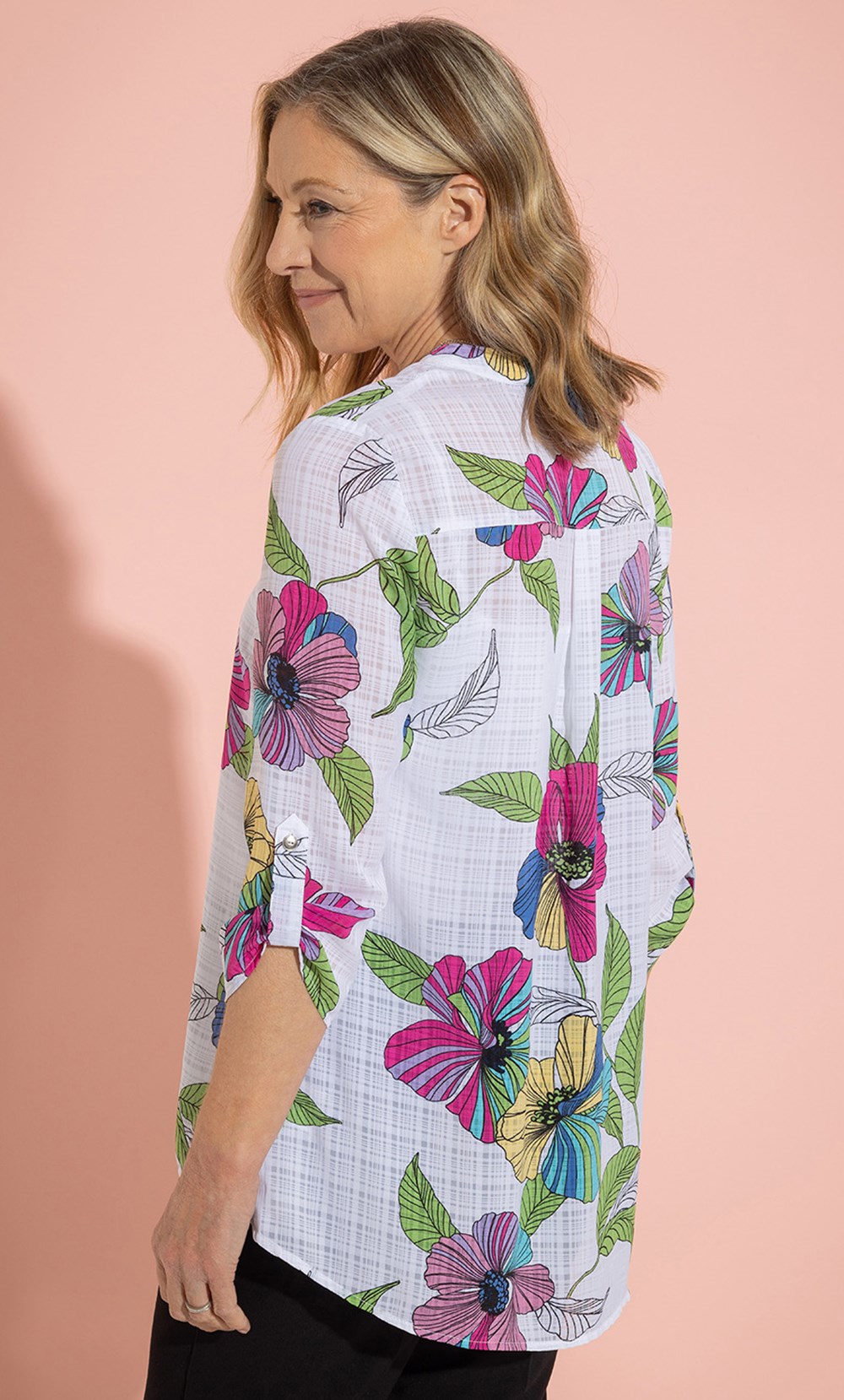 Anna Rose Garden Print Top With Necklace