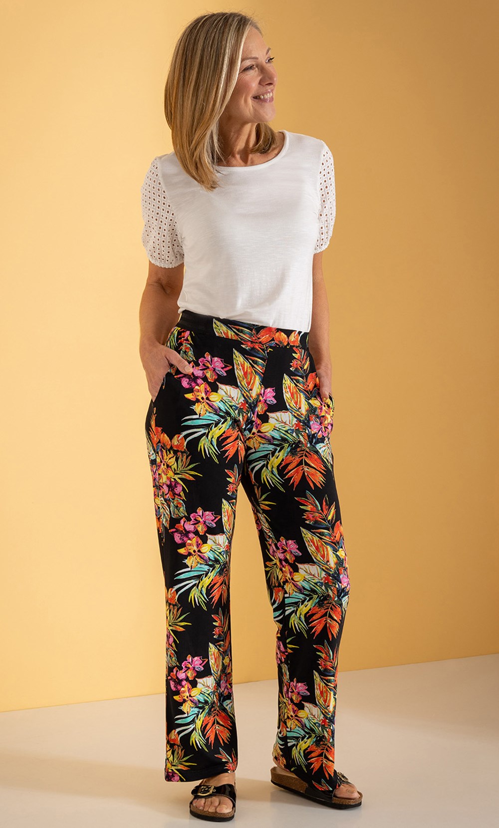 Anna Rose Printed Pull On Jersey Trousers