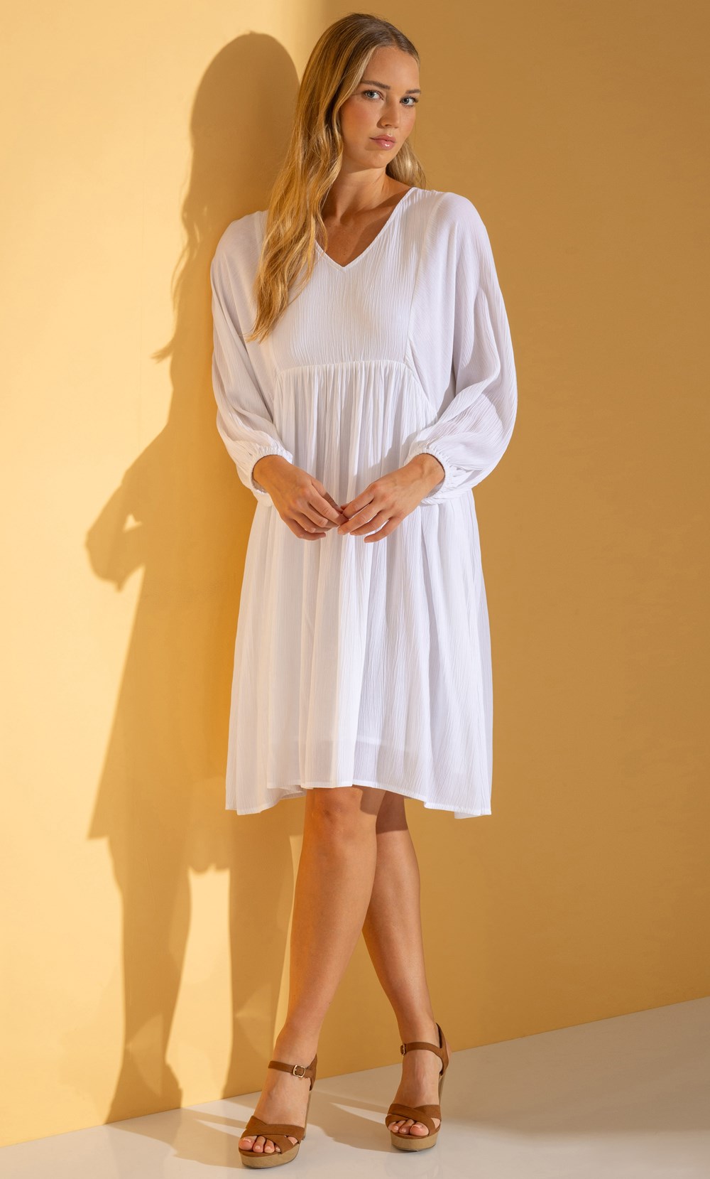Loose Fit Crinkle Tunic Dress