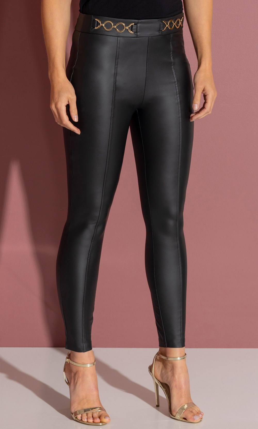 Faux Leather Jegging Trousers