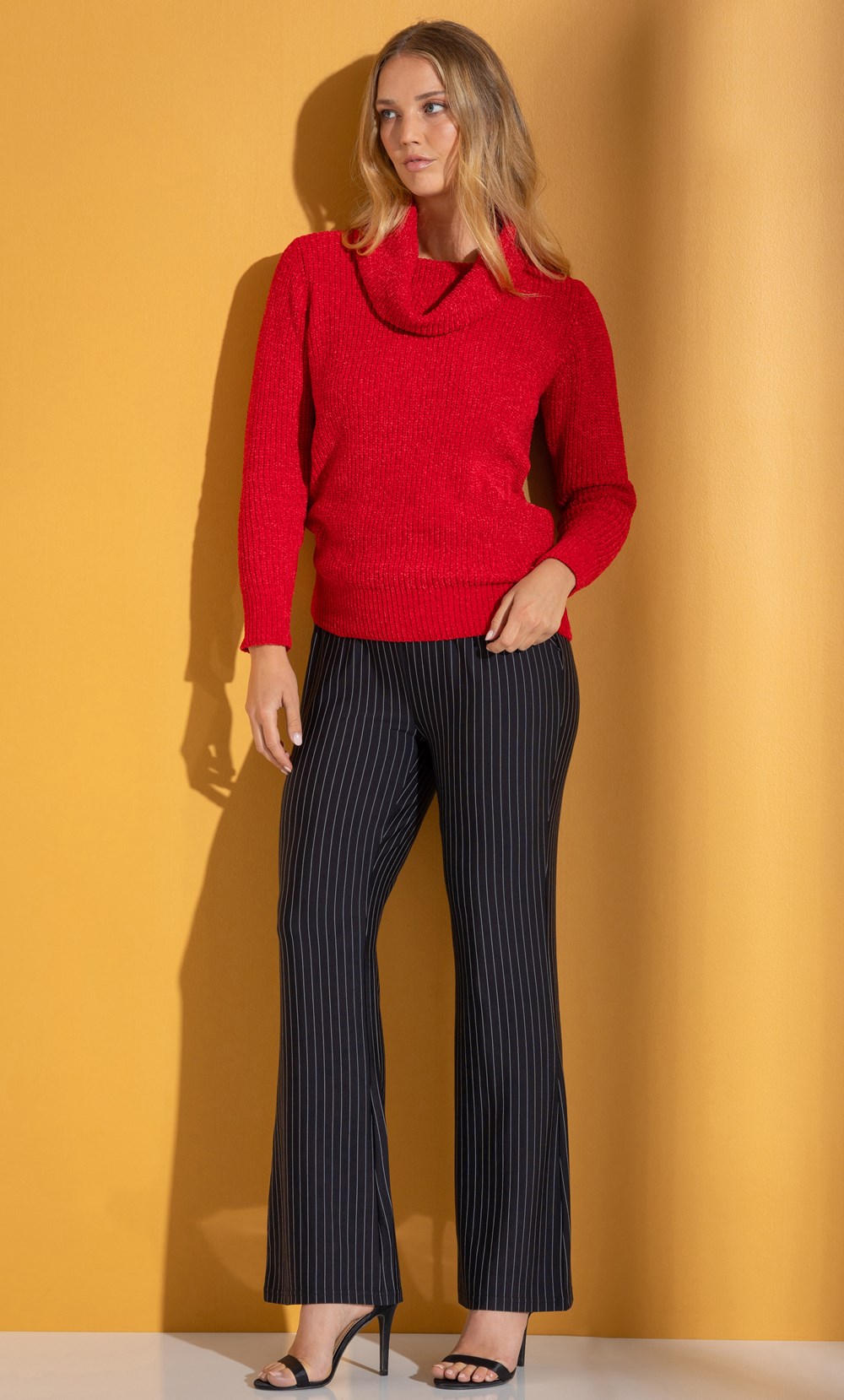 Cowl Neck Long Sleeve Chenille Jumper