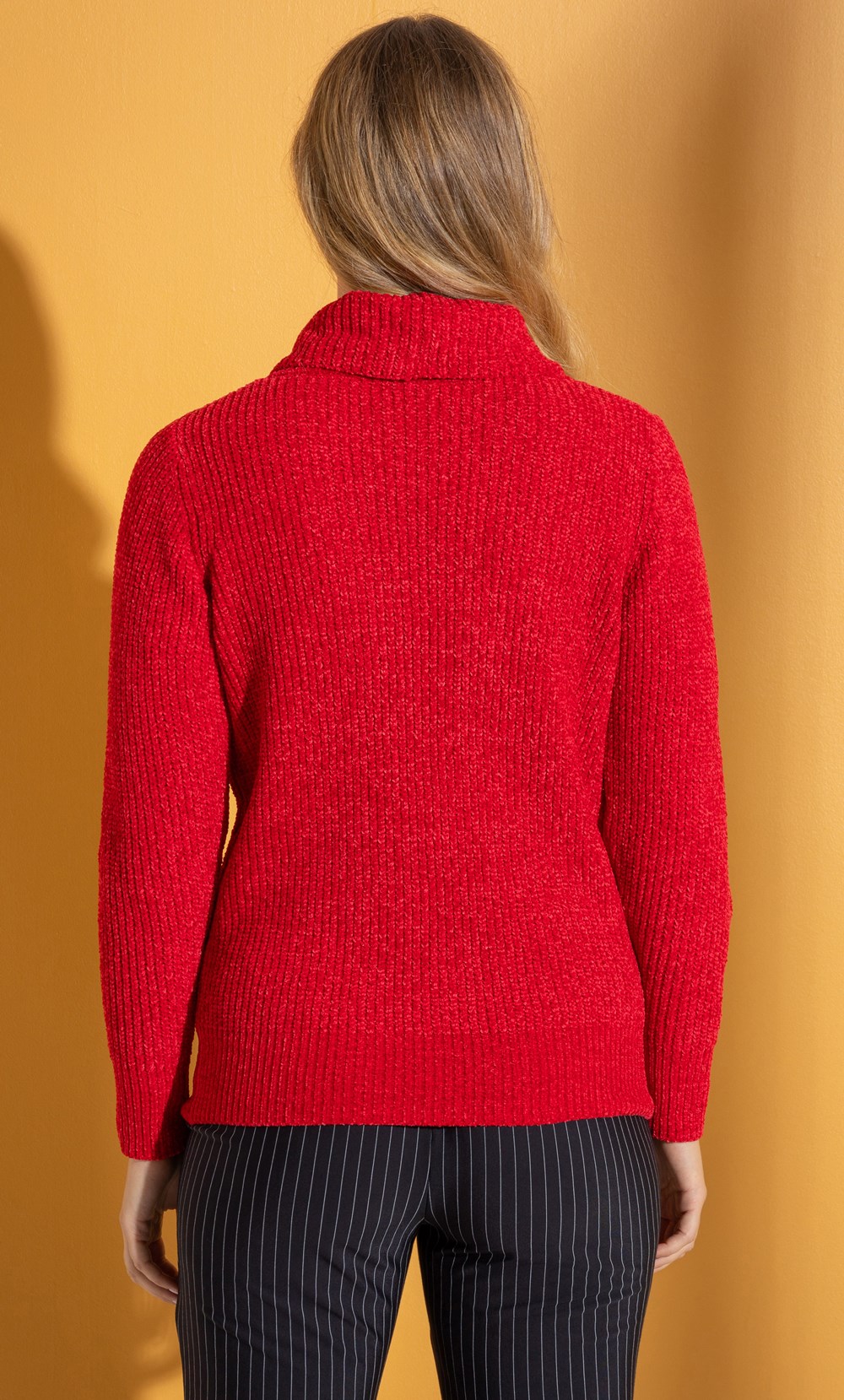 Cowl Neck Long Sleeve Chenille Jumper